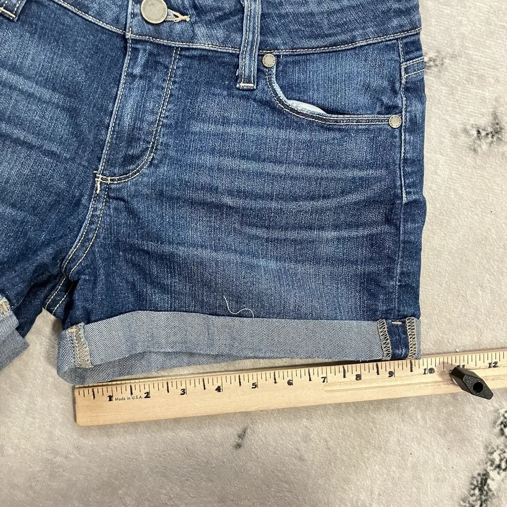 PAIGE Jimmy Jimmy Denim Shorts Womens 25 Cuffed Mid Rise Stretch Dark Wash